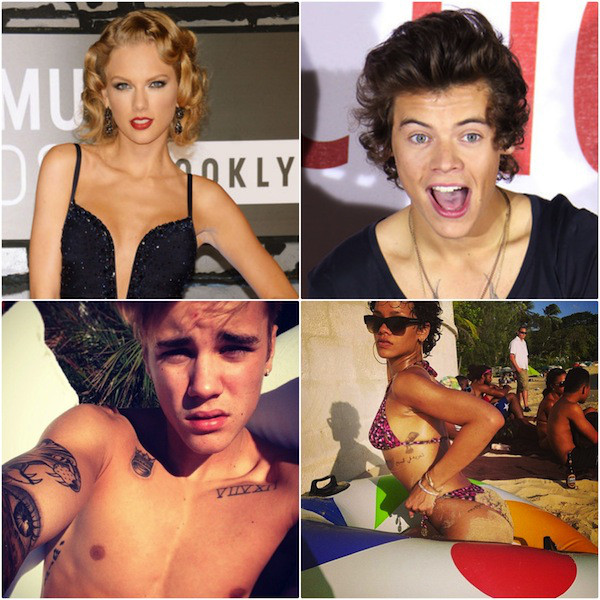 Taylor Swfit, Harry Styles, Justin Bieber, Rihanna Taylor Swfit, Harry Styles, Justin Bieber, Rihanna